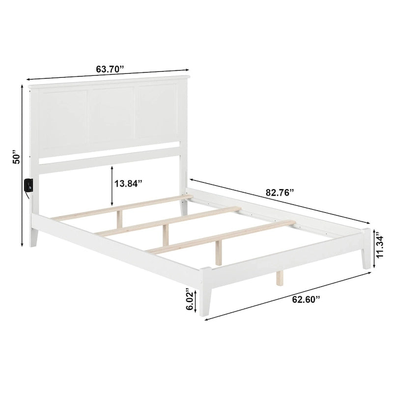 Base letto White Queen Foundation, stile pannello tradizionale, compatibile con 1–2