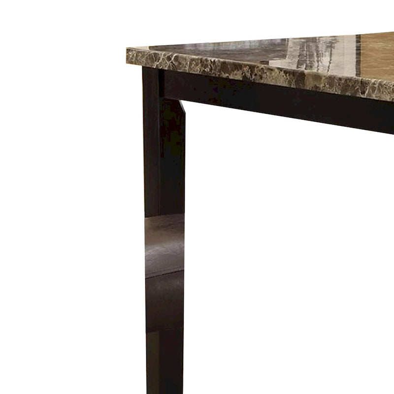 Tavolo Alto Spazioso in Legno con Piano Effetto Marmo Marrone