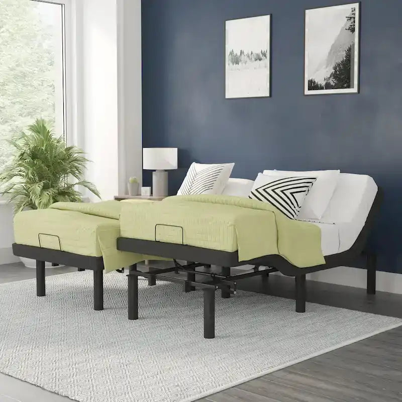 Base letto regolabile motorizzata nera con telecomando wireless – 1 o 2 persone