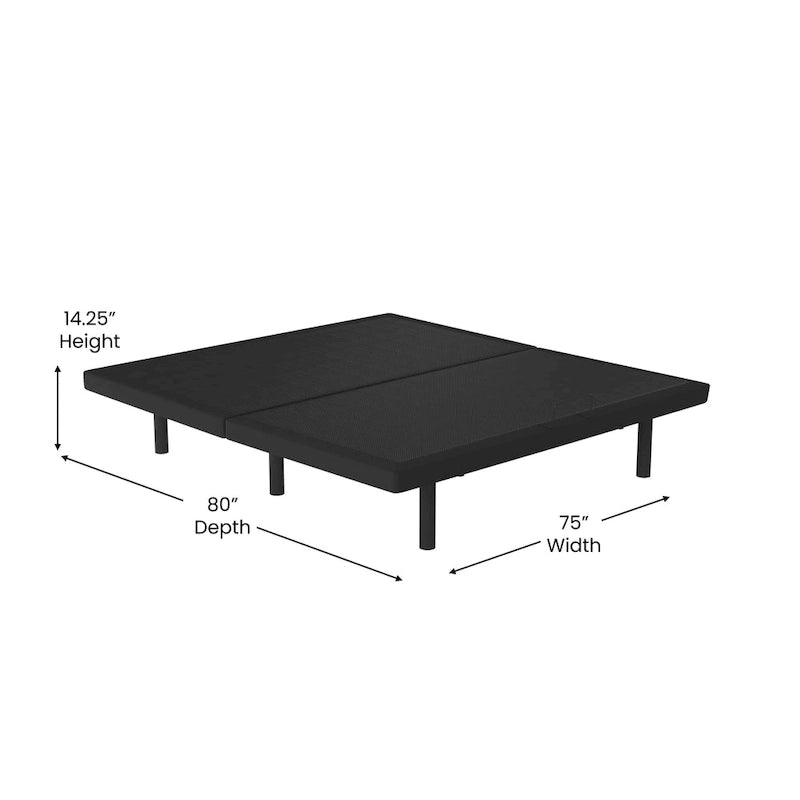 Base letto regolabile motorizzata nera con telecomando wireless – 1 o 2 persone