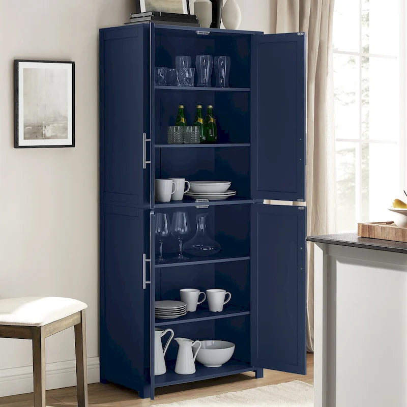 Dispensa alta da cucina con ripiani regolabili stile Shaker