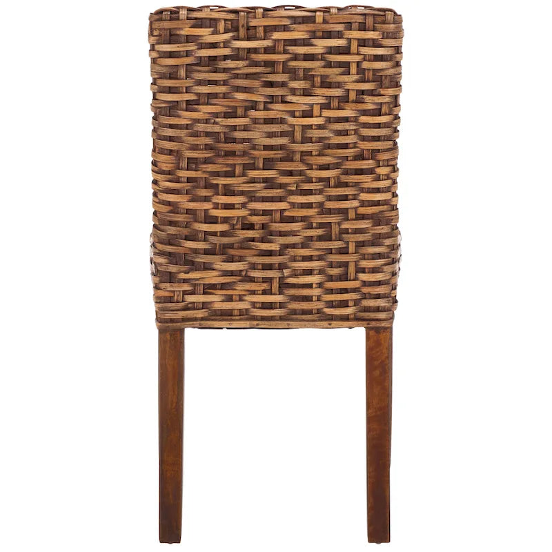 Sedia da pranzo laterale in vimini marrone naturale, set da 2