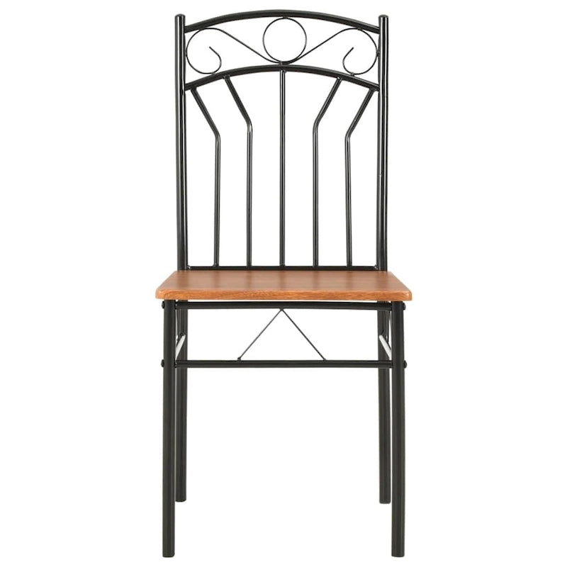 Sedia da pranzo in MDF marrone Mid-Century Modern con struttura in acciaio