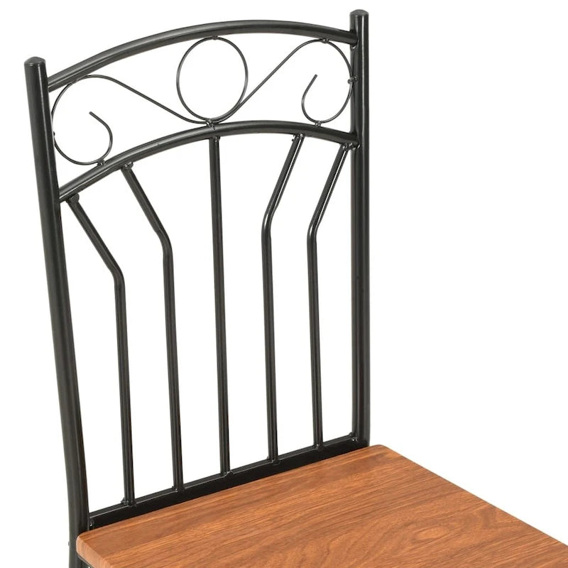 Sedia da pranzo in MDF marrone Mid-Century Modern con struttura in acciaio