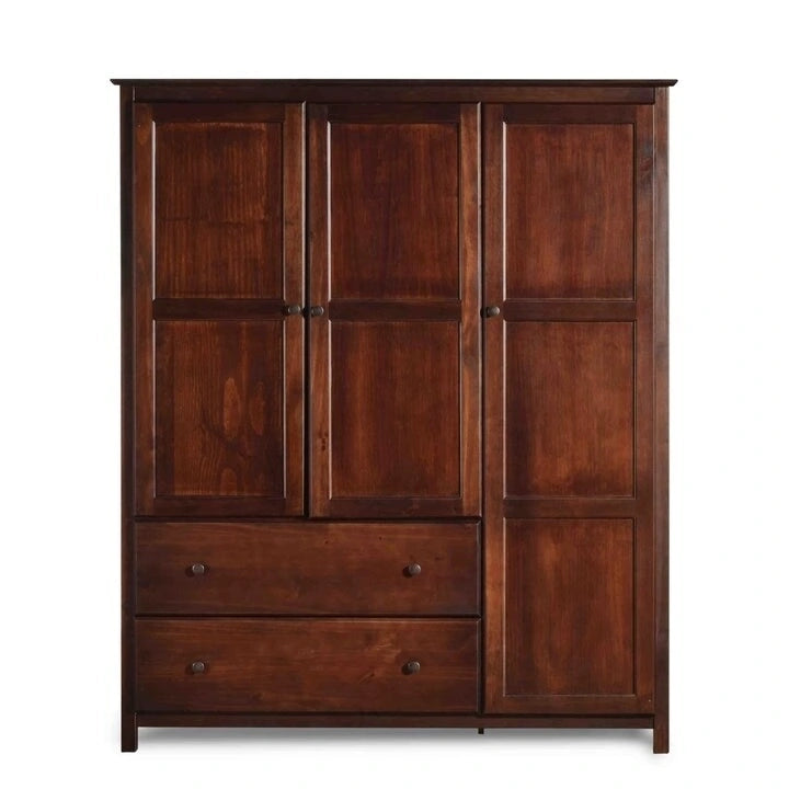 Guardaroba armadio a 3 ante e 2 cassetti stile Shaker finitura ciliegio