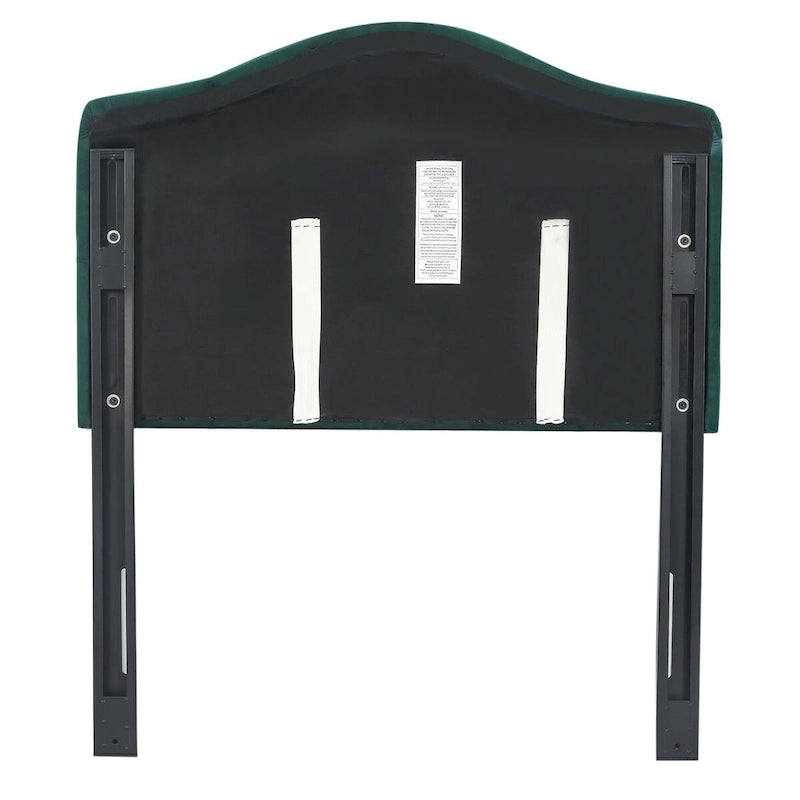Testiera imbottita Camelback verde/blu con bottoni per letto singolo (1 persona)