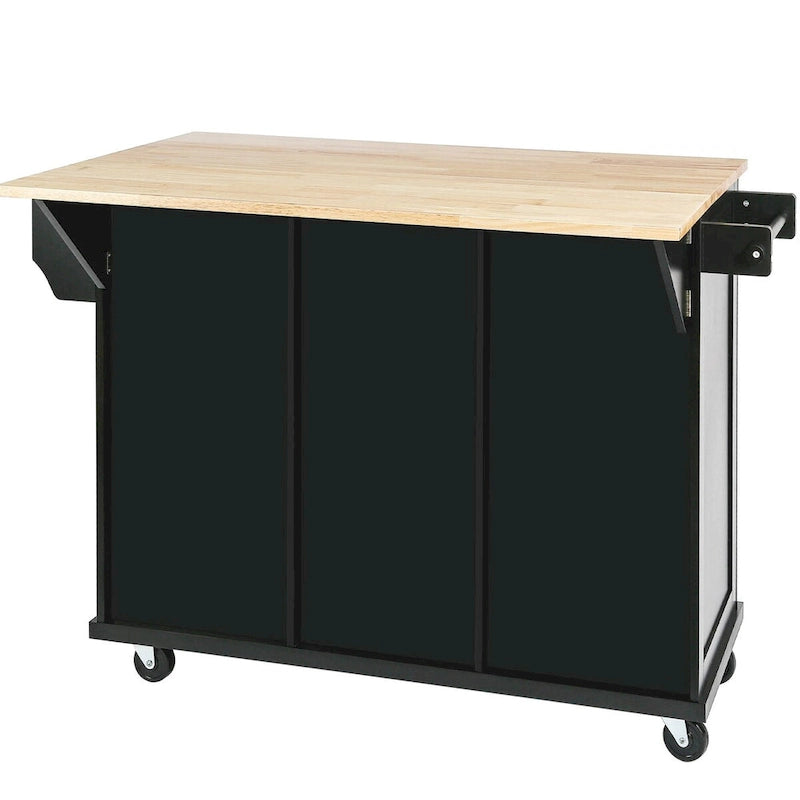 Carrello da Cucina con Isola e Piano a Scomparsa e Spazio Contenitore