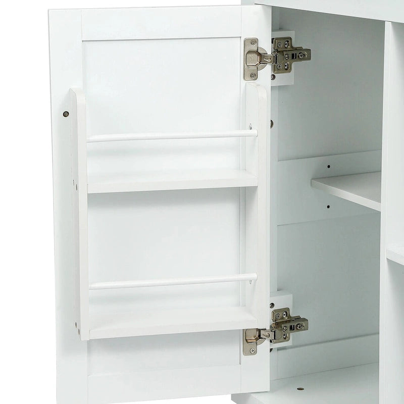 Carrello da Cucina con Isola e Piano a Scomparsa e Spazio Contenitore