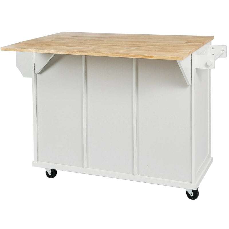 Carrello da Cucina con Isola e Piano a Scomparsa e Spazio Contenitore