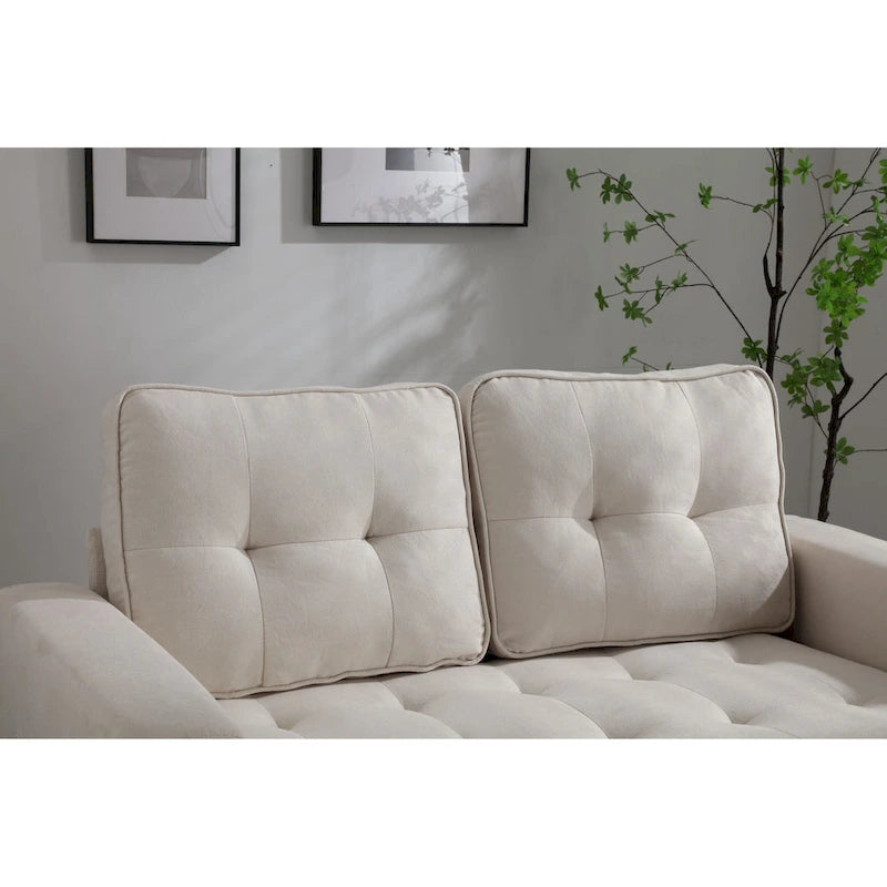 Divano Letto Trasformabile in Velluto con Design Estraibile per Piccoli Spazi