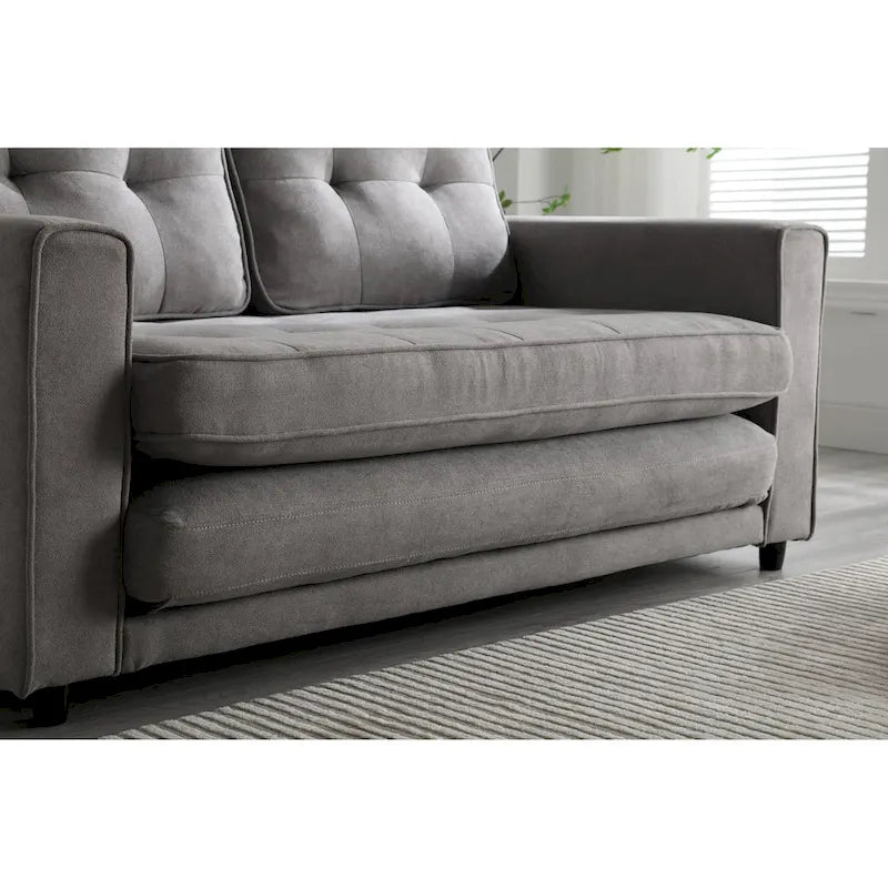 Divano Letto Trasformabile in Velluto con Design Estraibile per Piccoli Spazi