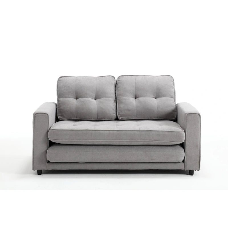 Divano Letto Trasformabile in Velluto con Design Estraibile per Piccoli Spazi