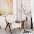 Poltrona di design in tessuto Grigio/Blu/Verde/Bianco/Giallo, stile moderno di metà secolo, seduta singola, gambe in rovere