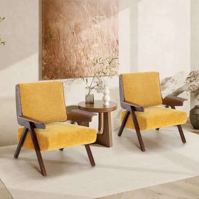 Poltrona di design in tessuto Grigio/Blu/Verde/Bianco/Giallo, stile moderno di metà secolo, seduta singola, gambe in rovere