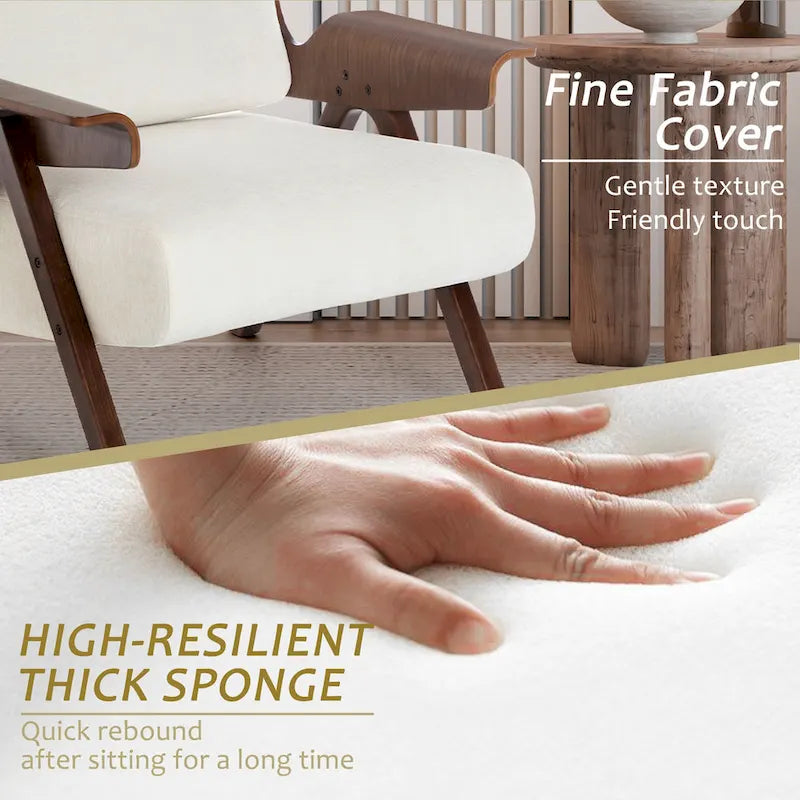 Poltrona di design in tessuto Grigio/Blu/Verde/Bianco/Giallo, stile moderno di metà secolo, seduta singola, gambe in rovere