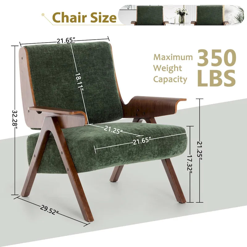 Poltrona di design in tessuto Grigio/Blu/Verde/Bianco/Giallo, stile moderno di metà secolo, seduta singola, gambe in rovere