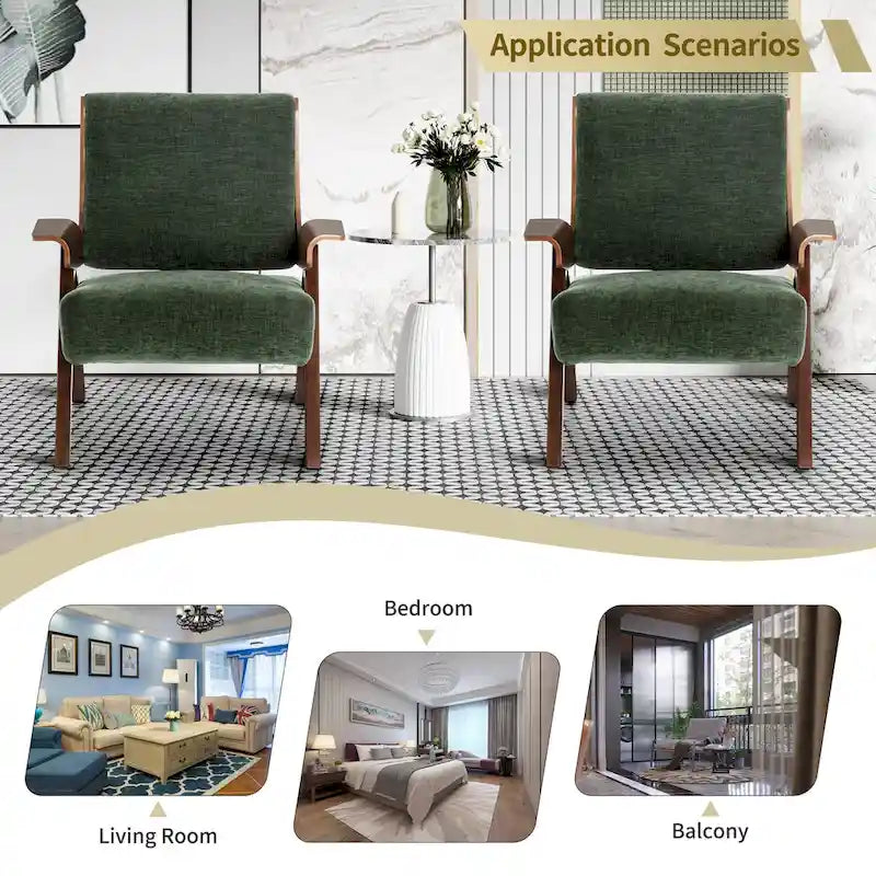 Poltrona di design in tessuto Grigio/Blu/Verde/Bianco/Giallo, stile moderno di metà secolo, seduta singola, gambe in rovere