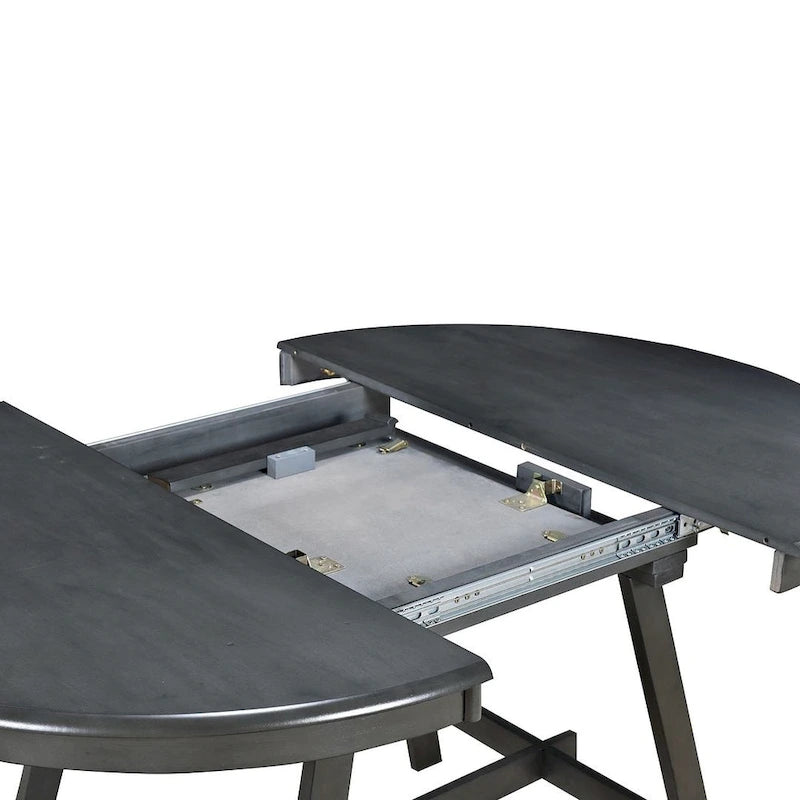 Set tavolo da pranzo allungabile in legno naturale/grigio, stile moderno, 4-5 posti a sedere
