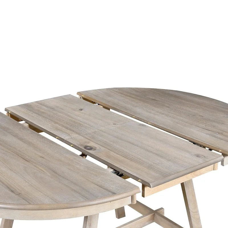 Set tavolo da pranzo allungabile in legno naturale/grigio, stile moderno, 4-5 posti a sedere