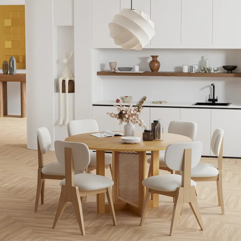 Tavolo da pranzo in rovere con doppio piedistallo, nero, 4-6 posti