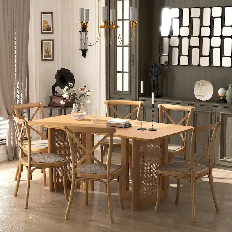 Tavolo da pranzo in rovere con doppio piedistallo, nero, 4-6 posti