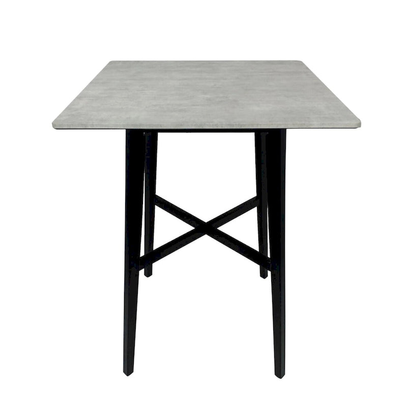 Tavolo da Pranzo Alto 42 con Gambe in Legno di Gomma e Piano in Laminato in Stile Moderno