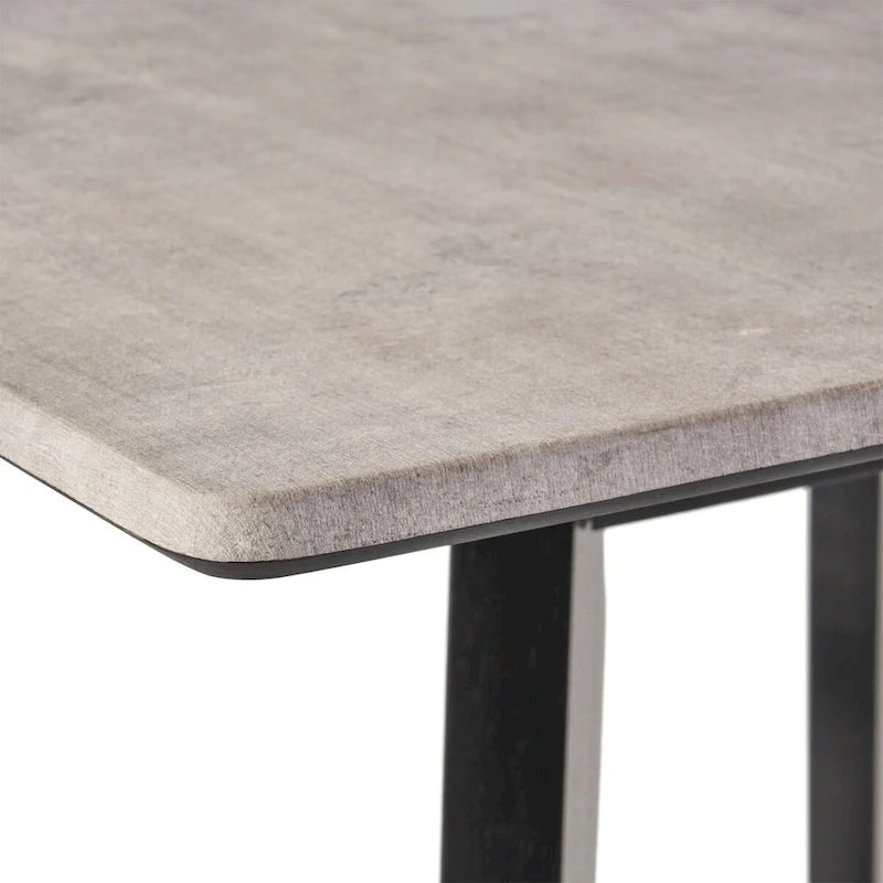 Tavolo da Pranzo Alto 42 con Gambe in Legno di Gomma e Piano in Laminato in Stile Moderno