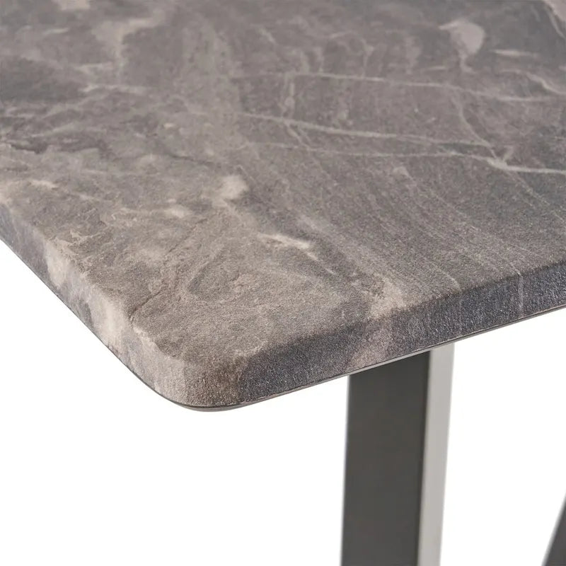 Tavolo da Pranzo Alto 42 con Gambe in Legno di Gomma e Piano in Laminato in Stile Moderno