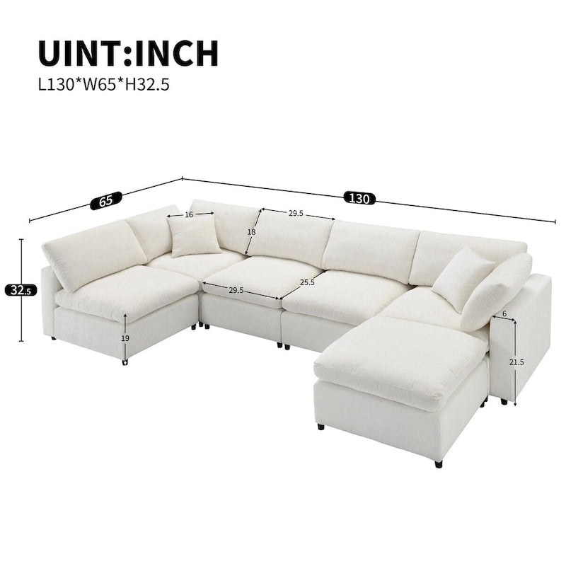 Divano letto sezionale modulare, a forma di L, 6 posti (beige / grigio / blu navy)