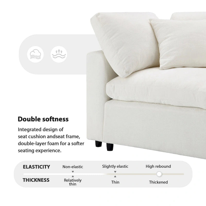 Divano letto sezionale modulare, a forma di L, 6 posti (beige / grigio / blu navy)
