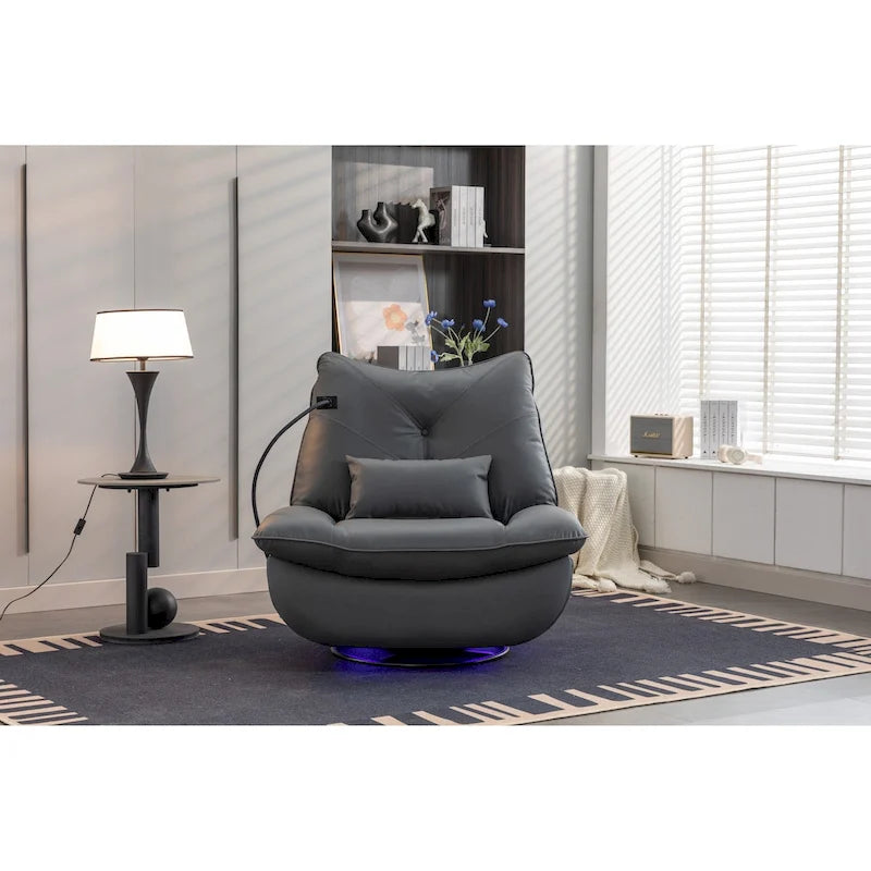 Poltrona reclinabile girevole a 270° con ricarica USB e altoparlante Bluetooth