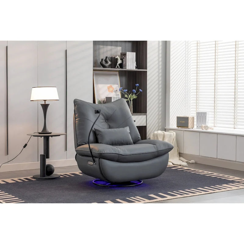 Poltrona reclinabile girevole a 270° con ricarica USB e altoparlante Bluetooth