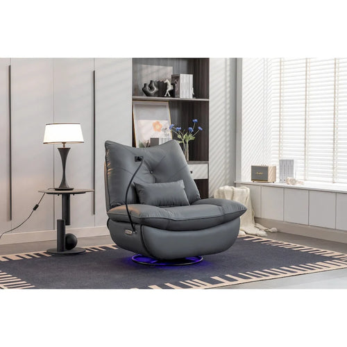 Poltrona reclinabile girevole a 270° con ricarica USB e altoparlante Bluetooth