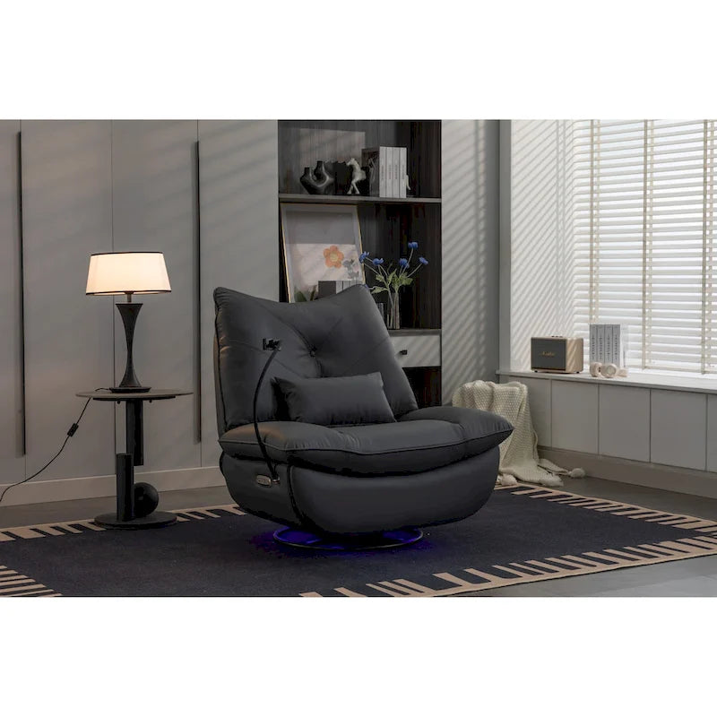 Poltrona reclinabile girevole a 270° con ricarica USB e altoparlante Bluetooth