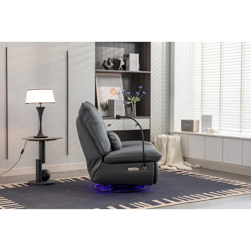 Poltrona reclinabile girevole a 270° con ricarica USB e altoparlante Bluetooth