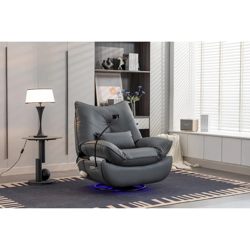 Poltrona reclinabile girevole a 270° con ricarica USB e altoparlante Bluetooth