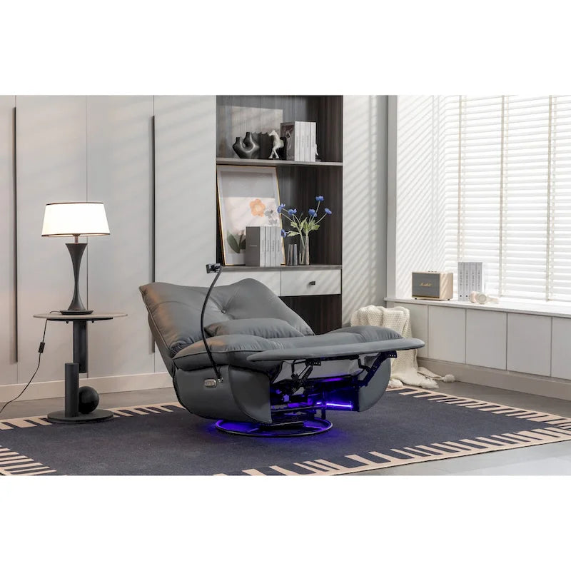 Poltrona reclinabile girevole a 270° con ricarica USB e altoparlante Bluetooth
