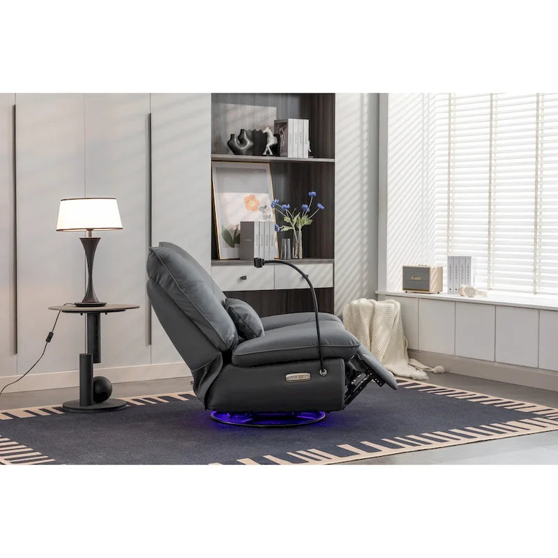 Poltrona reclinabile girevole a 270° con ricarica USB e altoparlante Bluetooth