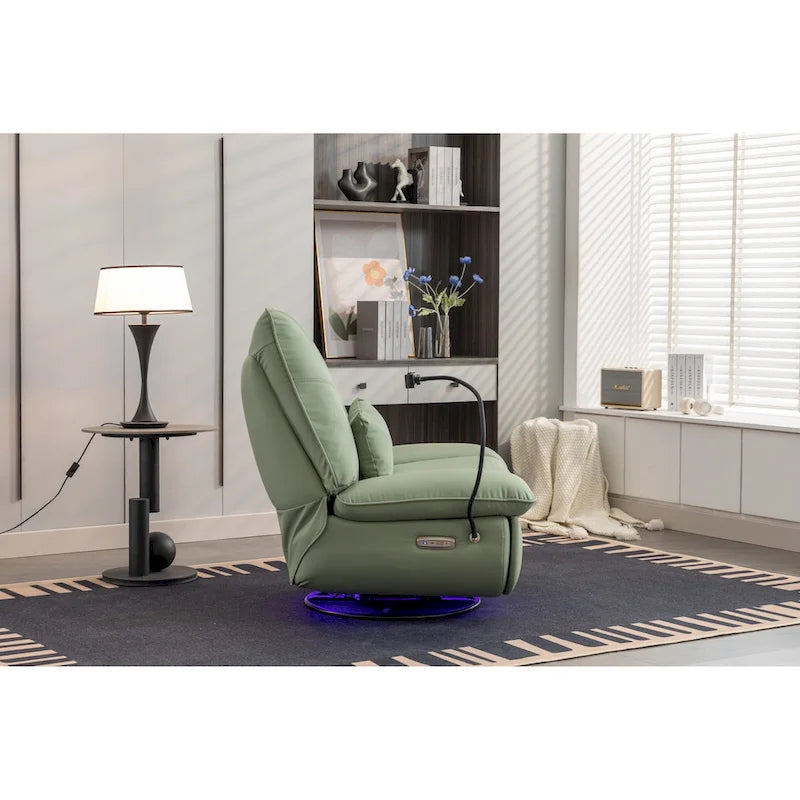 Poltrona reclinabile girevole a 270° con ricarica USB e altoparlante Bluetooth