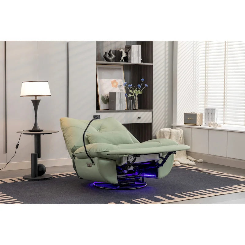 Poltrona reclinabile girevole a 270° con ricarica USB e altoparlante Bluetooth