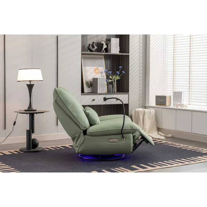 Poltrona reclinabile girevole a 270° con ricarica USB e altoparlante Bluetooth