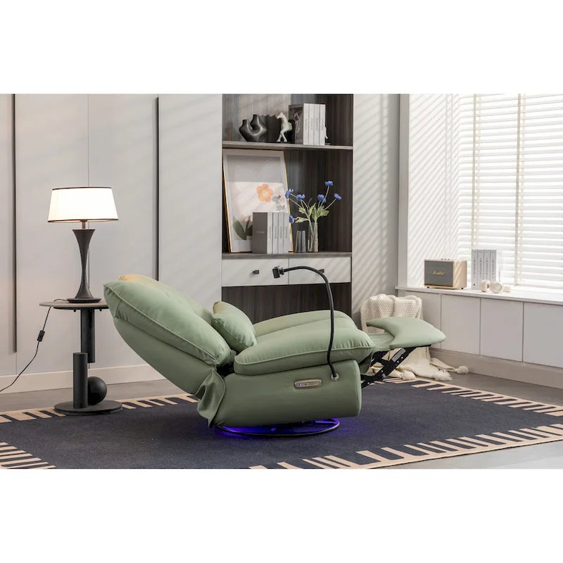 Poltrona reclinabile girevole a 270° con ricarica USB e altoparlante Bluetooth