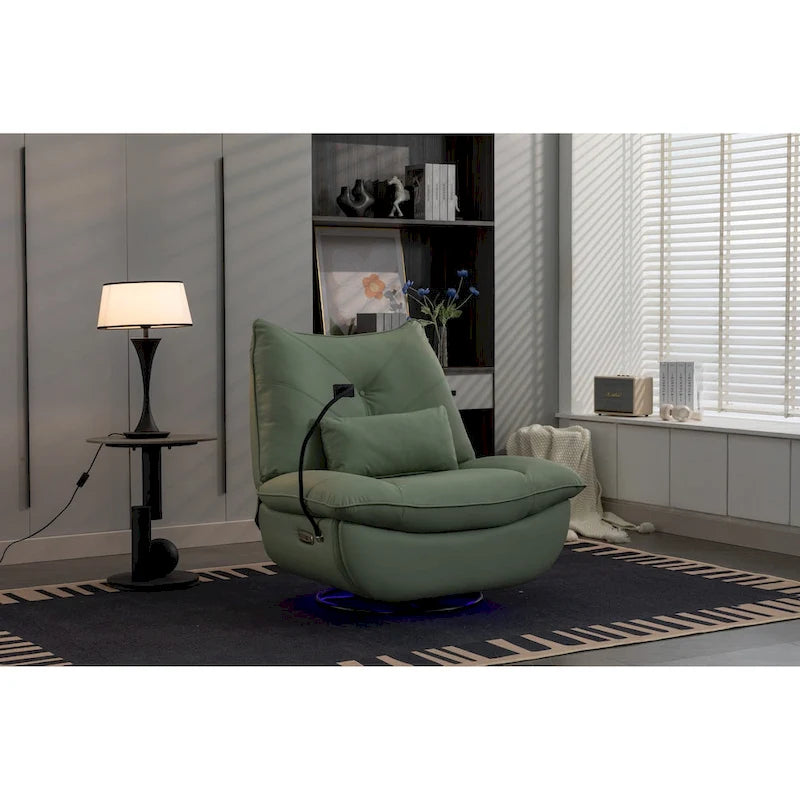 Poltrona reclinabile girevole a 270° con ricarica USB e altoparlante Bluetooth