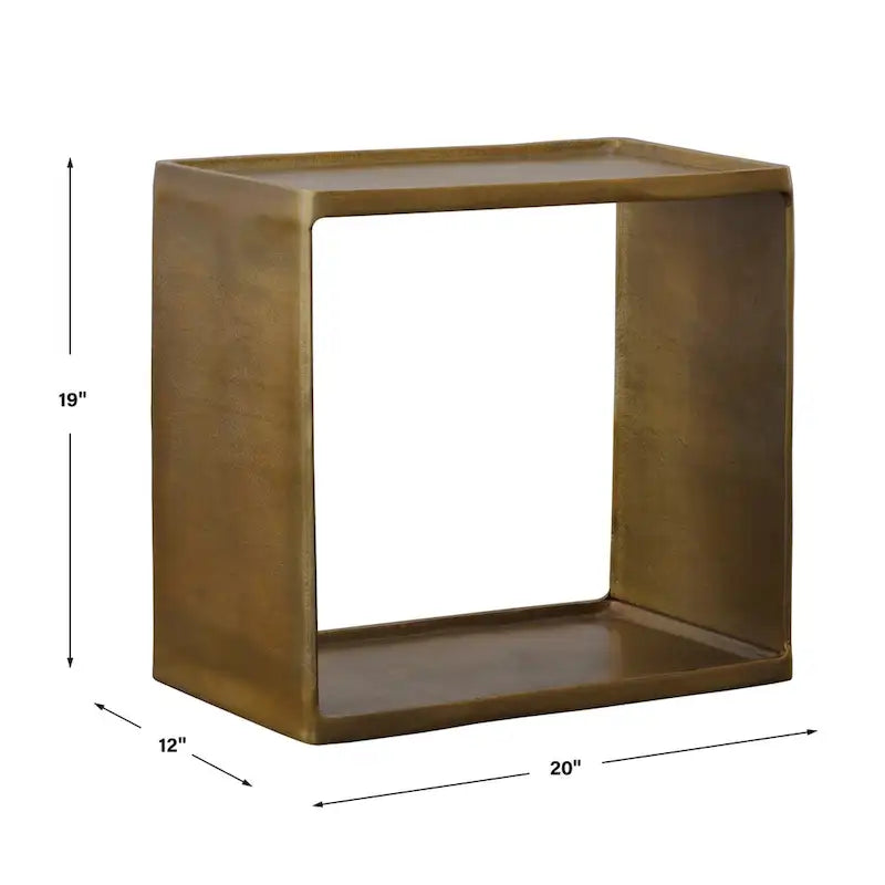 Tavolino Accent Industirale in Alluminio Fuso Ottone Anticato