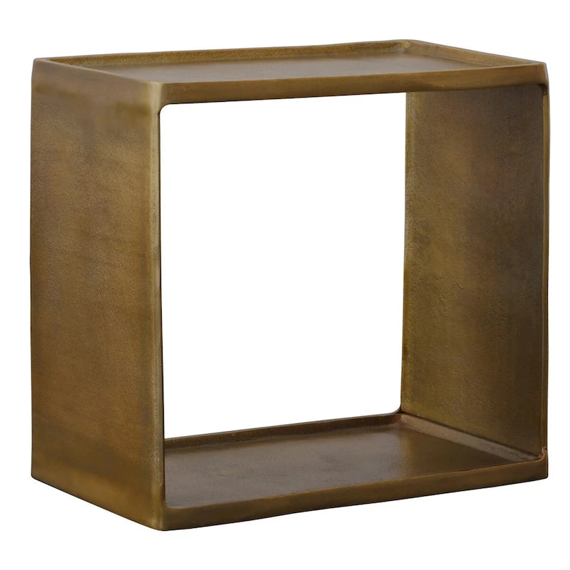 Tavolino Accent Industirale in Alluminio Fuso Ottone Anticato