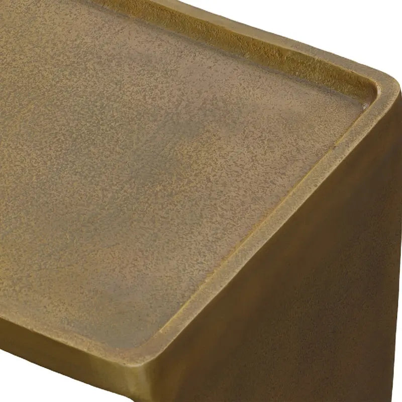 Tavolino Accent Industirale in Alluminio Fuso Ottone Anticato
