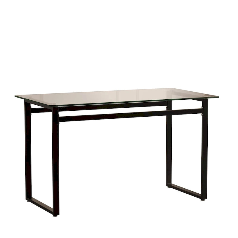 Tavolo da pranzo rettangolare in vetro, argento/nero/oro, 4-6 posti a sedere