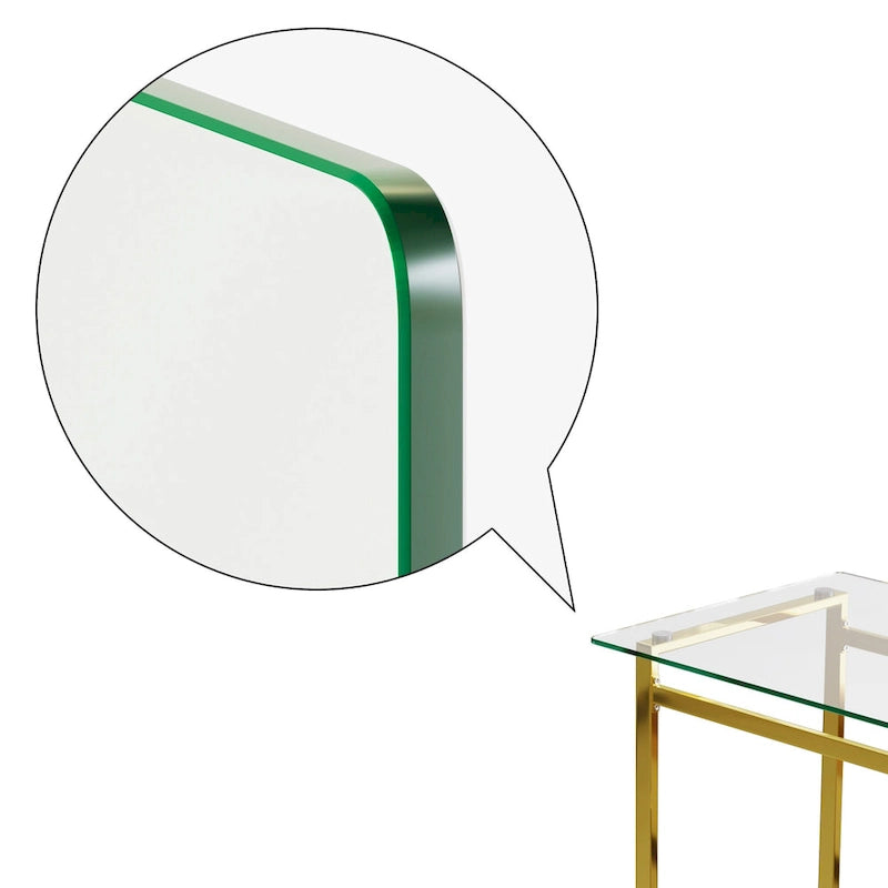 Tavolo da pranzo rettangolare in vetro, argento/nero/oro, 4-6 posti a sedere