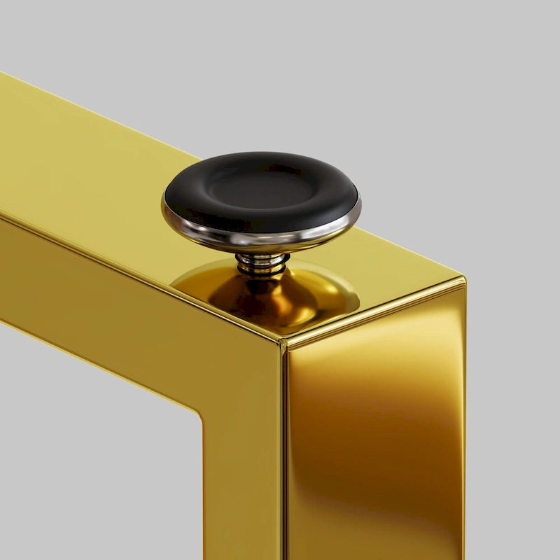 Tavolo da pranzo rettangolare in vetro, argento/nero/oro, 4-6 posti a sedere