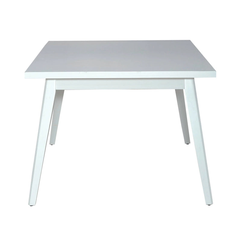 Set da pranzo rettangolare per 7 persone, bianco e nero, stile rustico